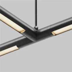 T-образный плоский коннектор для системы Shelf с вводом питания (Черный)