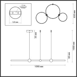 Люстра подвесная «LUMION» 6533/85L, серия: DIEGO (крепление на планке) - -