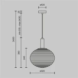 Подвесной светильник Рилс / Reels E27х1 (Золото) MOD268PL-01G