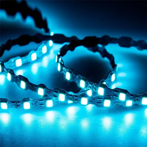 Светодиодная лента Standart Pro class, S-образная 2835, 112led/m, ice blue, 12V, 7W/m, IP20, BA27 - фото I