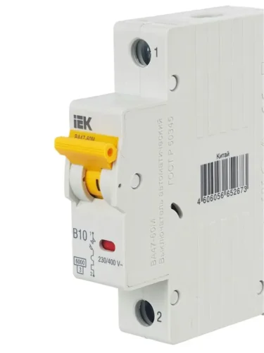 Выключатель автоматический модульный 1п B 10А 6кА ВА47-60M KARAT IEK MVA31-1-010-B - фото 8