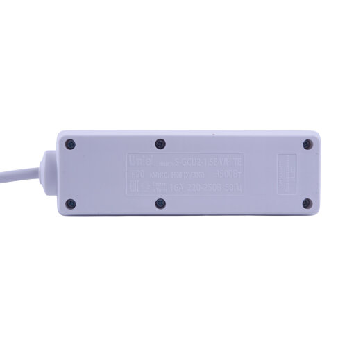 S-GCU2-1.5B WHITE Удлинитель серии Ultra, шнур 1.5м., 2 гнезда, 16A, с-з, Белый, TM Uniel - фото 3