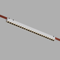 Cветильник для трека-ремня Belty, серия Grill, со светодиодом, L642*W40*H45мм, 48V DC, 24W, RA90, 24°, 3000K, IP20, белый с черным, алюминий, Denkirs DK5573-WB