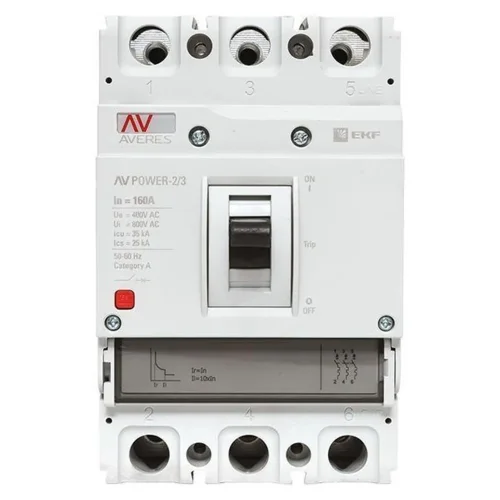 Выключатель автоматический 3п 160А 35кА AV POWER-2/3 TR AVERES EKF mccb-23-160-TR-av - фото 5