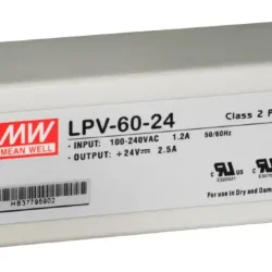 Блок питания Mean Well, герметичный, LPV-60-24, в пластиковом корпусе