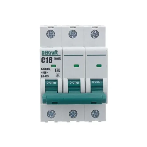 Выключатель автоматический модульный 3п C 16А 6кА ВА-103 DEKraft 12305DEK - фото 2