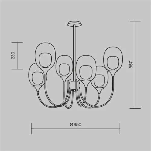 Подвесной светильник Aura E14х6 (Латунь) - фото