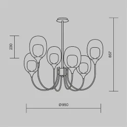 Подвесной светильник Aura E14х6 (Латунь)