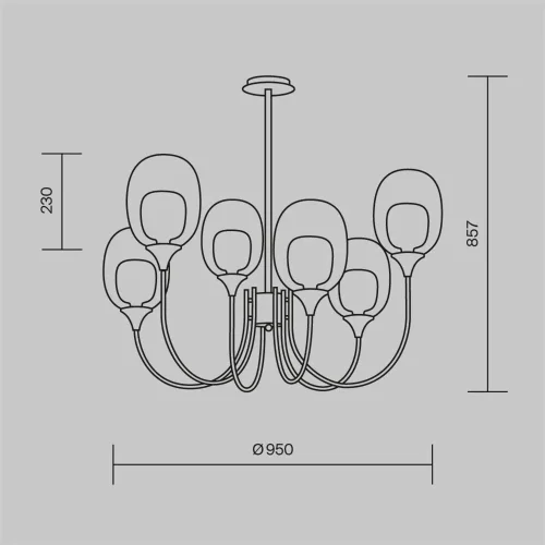 Подвесной светильник Aura E14х6 (Латунь) - фото 2