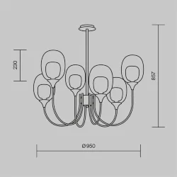 Подвесной светильник Aura E14х6 (Латунь)