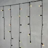 Гирлянда Бахрома с Колпачком 3,2 x 0,9 м Тепло-Белая 220В, 168 LED, Провод Черный ПВХ, IP65. Фото 2.