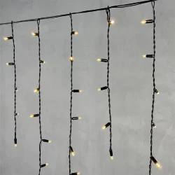 Гирлянда Бахрома с Колпачком 3,2 x 0,9 м Тепло-Белая 220В, 168 LED, Провод Черный ПВХ, IP65