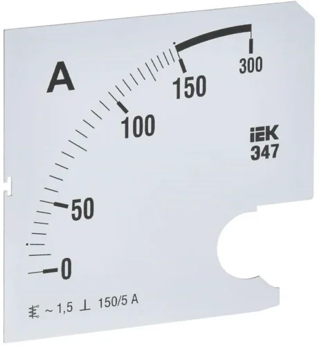Шкала сменная для амперметра Э47 150/5А-1.5 96х96мм IEK IPA20D-SC-0150 - фото