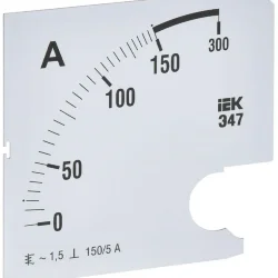 Шкала сменная для амперметра Э47 150/5А-1.5 96х96мм IEK IPA20D-SC-0150