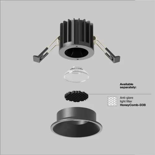 Встраиваемый светильник Раунд / Round 7 Вт 3000 К 50° (Черный) DL058-7W3K-B - фото 2