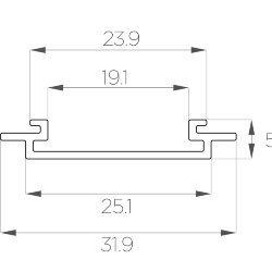 Профиль врезной алюминиевый LC-LPV-0532-2 Anod