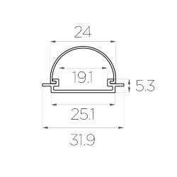 Профиль врезной алюминиевый LC-LPV-0532-2 Anod