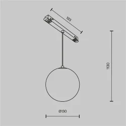 Трековый подвесной светильник Luna Exility 3000K 5Вт 360° (Черный)