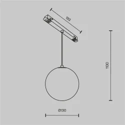 Трековый подвесной светильник Luna Exility 3000K 5Вт 360° (Черный)
