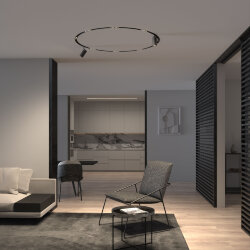 Slim Magnetic Трековый светильник для радиусного шинопровода 20W 4200K Comfi чёрный Ø 1200мм 85190/01