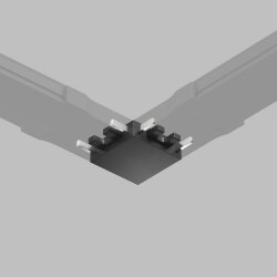 Угловой соединитель 90° потолок-потолок, для трека Air, серия Base, черный, пластик, Denkirs TR5211-BK