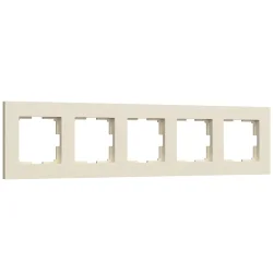 Рамка из поликарбоната на 5 постов Slab айвори софт W0052962