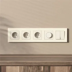 Рамка из поликарбоната на 5 постов Slab айвори софт W0052962