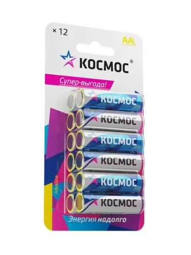 Элемент питания алкалиновый AA/LR6 BP-12 (блист.12шт) КОСМОС KOCLR6BL12 - фото