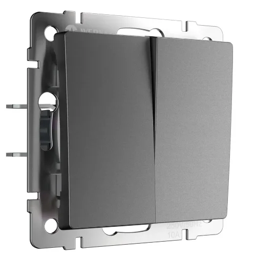 Выключатель двухклавишный проходной (графит матовый) W1122064 - фото