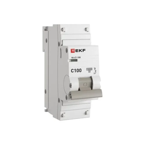 Выключатель автоматический модульный 1п C 100А 10кА ВА 47-100 PROxima EKF mcb47100-1-100C-pro - фото