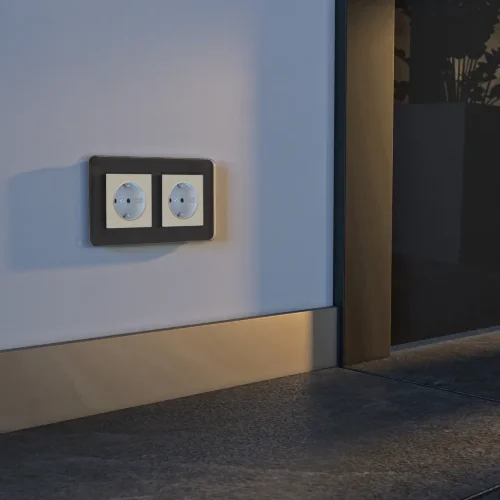 Розетка с подсветкой (айвори матовый) W1171462 - фото 2