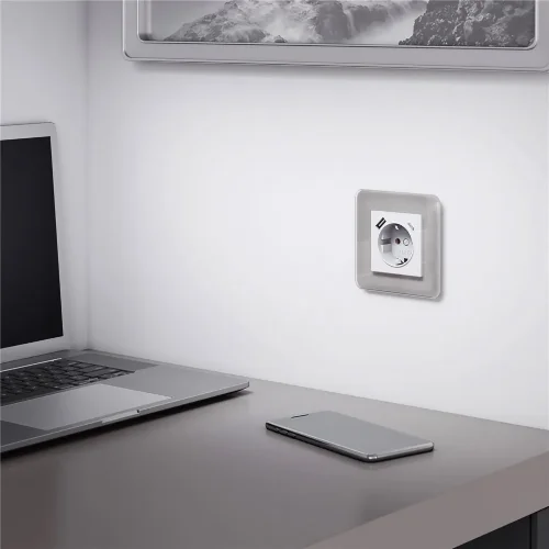 Рамка из стекла на 1 пост Elite дымчатый W0012417 - фото 2