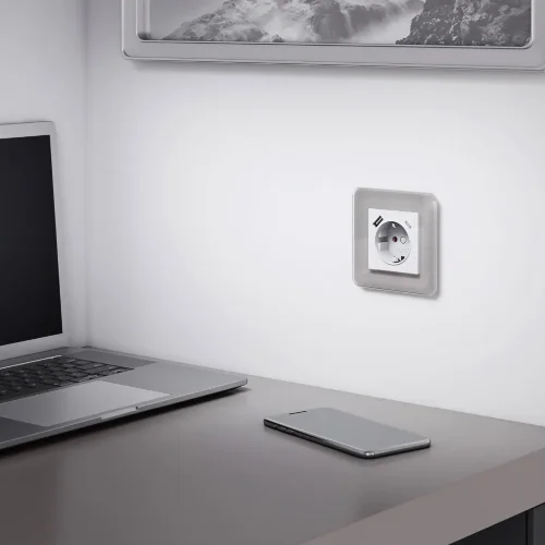 Рамка из стекла на 1 пост Elite дымчатый W0012417 - фото 3