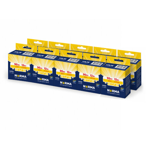 LED-GX53-12W-3000K-GX53-FR-NR SET10 Лампа светодиодная, матовая, Серия Norma, Теплый белый свет 3000K, Упаковка 10 штук - фото 1