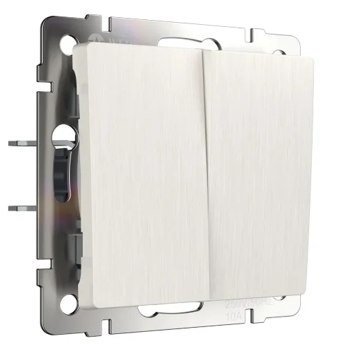 Выключатель двухклавишный (перламутровый рифленый) W1120013 - фото