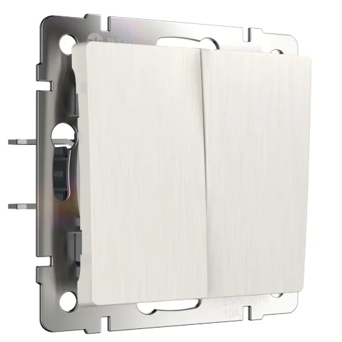 Выключатель двухклавишный (перламутровый рифленый) W1120013 - фото