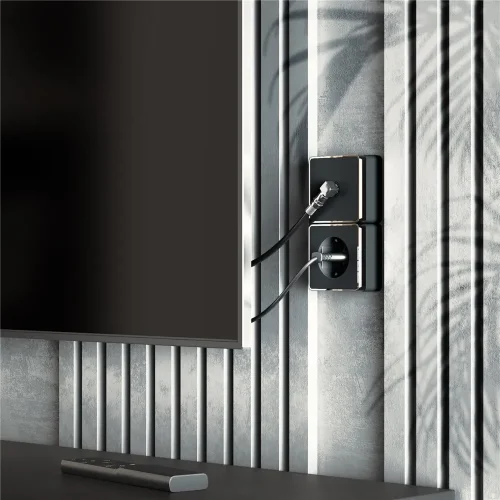 ТВ-розетка оконечная Gallant черный/хром W5083035 - фото 2