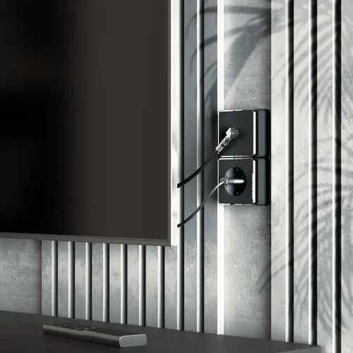 ТВ-розетка оконечная Gallant черный/хром W5083035 - фото 2