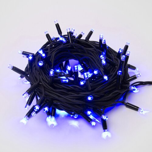 ULD-S1000-120-TBK BLUE IP67 Гирлянда светодиодная с эффектом мерцания, 10м, Соединяемая, 120 светодиодов, Синий свет, Провод черный. - фото 2