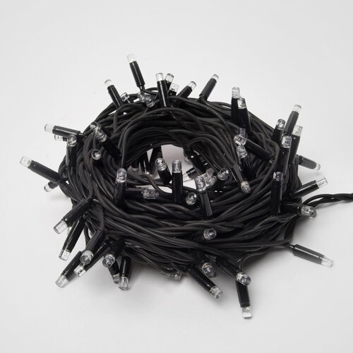 ULD-S1000-120-TBK BLUE IP67 Гирлянда светодиодная с эффектом мерцания, 10м, Соединяемая, 120 светодиодов, Синий свет, Провод черный. - фото 4