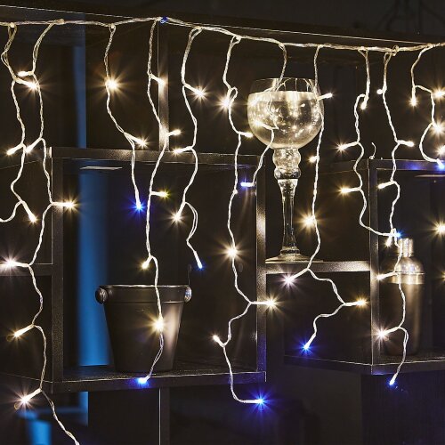 ULD-B25006-440-TTK WARMWHITE-WHITE IP44 Бахрома светодиодная с эффектом мерцания, 25м, Соединяемая, 440 светодиодов, Теплый белый и белый свет, Провод прозрачный - фото 15