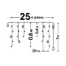 ULD-B25006-440-TTK WARMWHITE-WHITE IP44 Бахрома светодиодная с эффектом мерцания, 25м, Соединяемая, 440 светодиодов, Теплый белый и белый свет, Провод прозрачный - фото 8