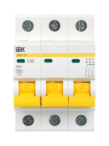 Выключатель автоматический модульный 3п C 40А 4.5кА ВА47-29 KARAT IEK MVA20-3-040-C - фото 2