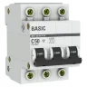 Выключатель автоматический модульный 3п C 50А 4.5кА ВА 47-29 Basic EKF mcb4729-3-50C - фото