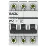 Выключатель автоматический модульный 3п C 50А 4.5кА ВА 47-29 Basic EKF mcb4729-3-50C - фото 2