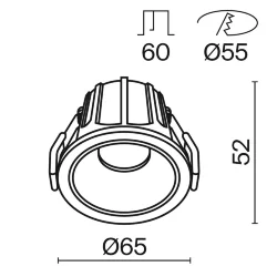 Встраиваемый светильник Альфа / Alfa LED 10 Вт 3000 К 36° (Белый) DL043-01-10W3K-RD-W