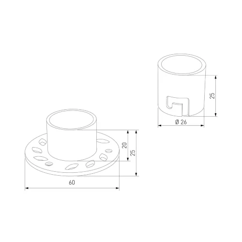 Встраиваемое крепление для круглого гибкого неона Full light черный FL 2860 - фото 6