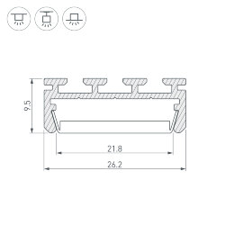 Профиль PLS-LOCK-2000 ANOD (Arlight, Алюминий) 016397