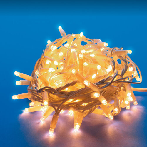 ULD-S1000-120/DWA WARM WHITE IP67 Гирлянда светодиодная, 10м. 120 светодиодов. Теплый белый свет. Провод белый. ТМ Uniel - фото