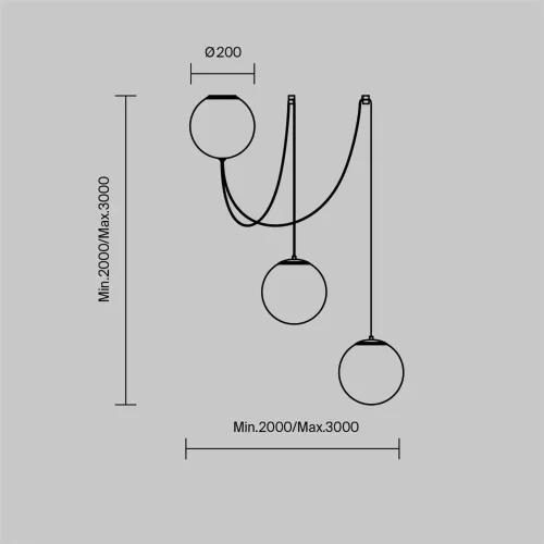 Подвесной светильник Близнецы / Twins 3000К 26Вт (Черный) MOD427PL-L30B3K1 - фото 3